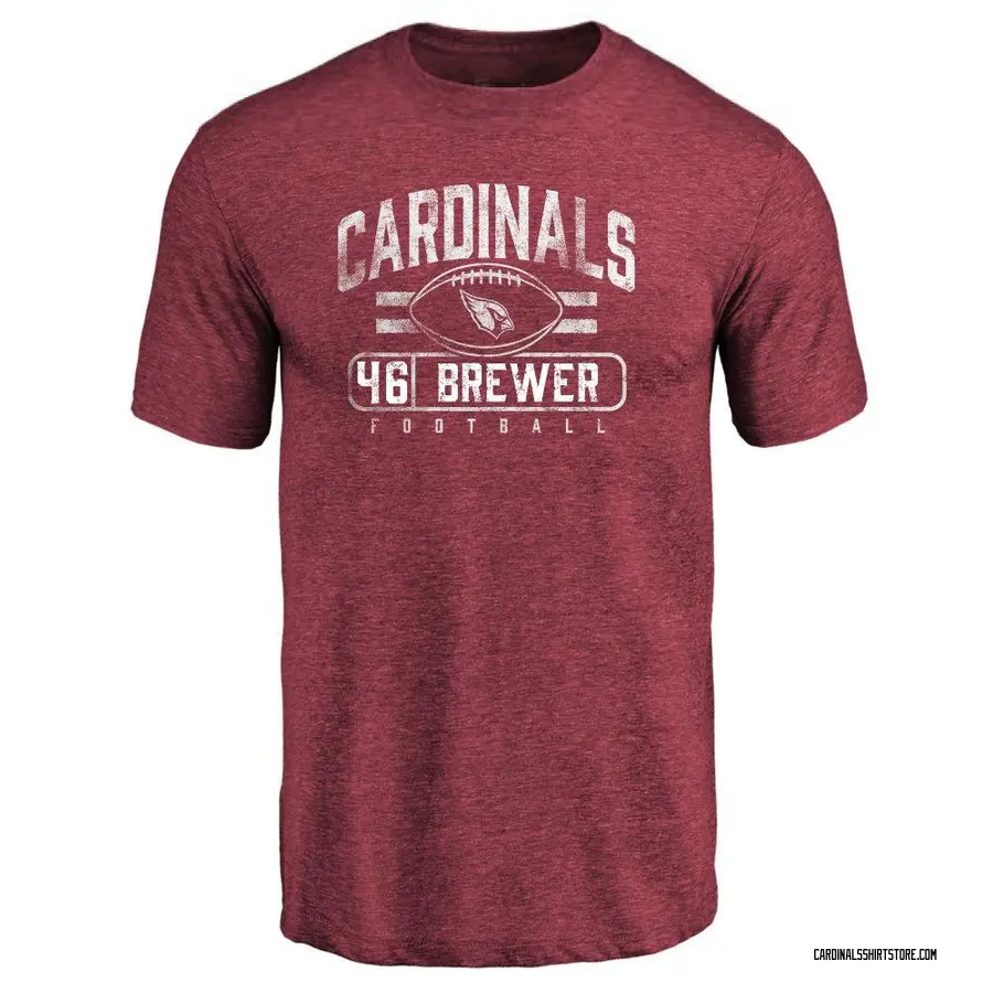 Men's Aaron Brewer Arizona Cardinals Flanker Tri-Blend T-Shirt - Maroon