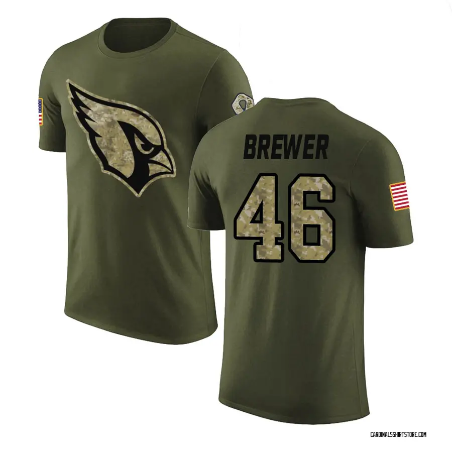 Men's Aaron Brewer Arizona Cardinals Olive Salute to Service Legend T-Shirt