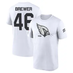 Men's Aaron Brewer Arizona Cardinals White 2024 Salute to Service Legend Performance T-Shirt