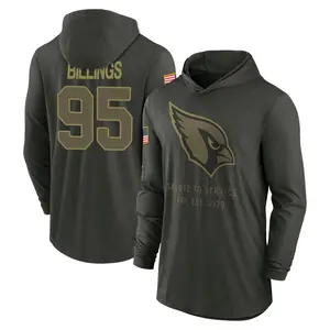 Men's Andrew Billings Arizona Cardinals Forest/Green 2025 Salute to Service Sideline Lightweight Hooded Pullover Long Sleeve T-S