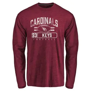 Men's Austin Keys Arizona Cardinals Flanker Tri-Blend Long Sleeve T-Shirt - Garnet