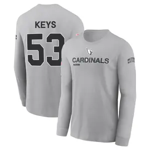 Men's Austin Keys Arizona Cardinals Gray 2024 Salute to Service Long Sleeve T-Shirt