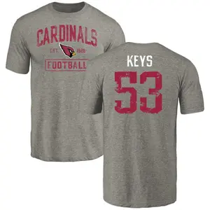 Men's Austin Keys Arizona Cardinals Gray Distressed Name & Number Tri-Blend T-Shirt