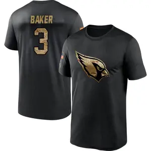Men's Budda Baker Arizona Cardinals Black 2020 Salute To Service Performance T-Shirt