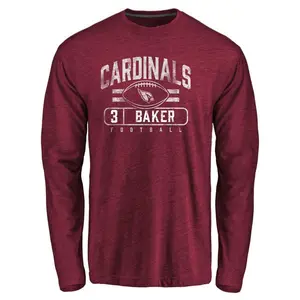 Men's Budda Baker Arizona Cardinals Flanker Tri-Blend Long Sleeve T-Shirt - Garnet