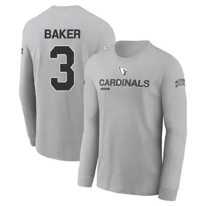 Men's Budda Baker Arizona Cardinals Gray 2024 Salute to Service Long Sleeve T-Shirt