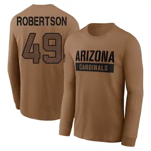 Men's Cameron Robertson Arizona Cardinals Brown 2023 Salute To Service Long Sleeve T-Shirt