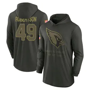 Men's Cameron Robertson Arizona Cardinals Forest/Green 2025 Salute to Service Sideline Lightweight Hooded Pullover Long Sleeve T
