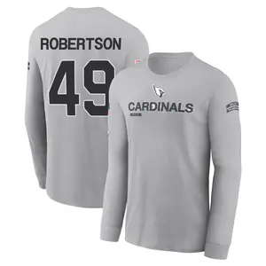 Men's Cameron Robertson Arizona Cardinals Gray 2024 Salute to Service Long Sleeve T-Shirt