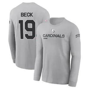 Men's Carson Beck Arizona Cardinals Gray 2024 Salute to Service Long Sleeve T-Shirt