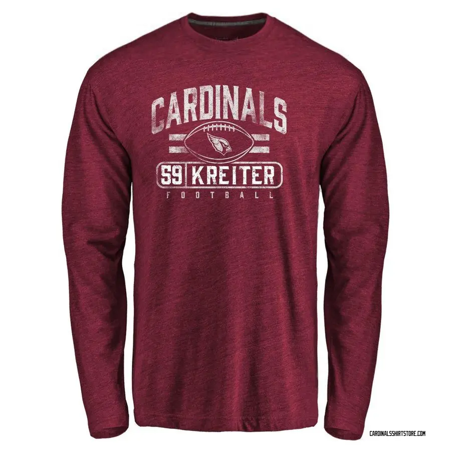 Men's Casey Kreiter Arizona Cardinals Flanker Tri-Blend Long Sleeve T-Shirt - Garnet