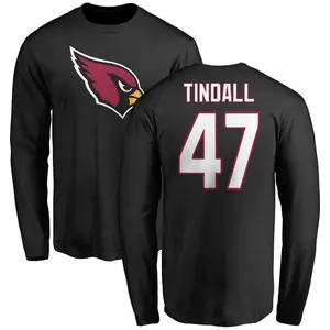 Men's Channing Tindall Arizona Cardinals Name & Number Logo Long Sleeve T-Shirt - Black