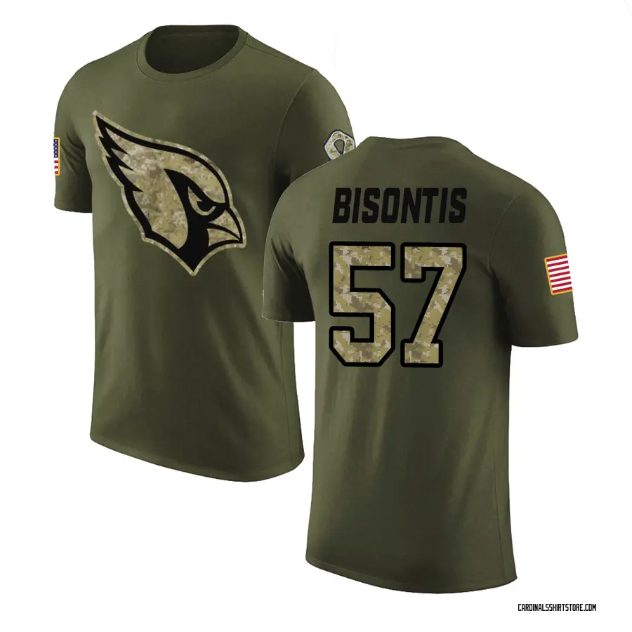 Men's Chase Bisontis Arizona Cardinals Olive Salute to Service Legend T-Shirt
