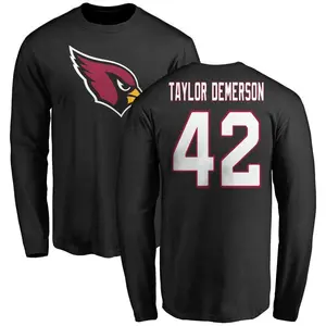 Men's Dadrion Taylor-Demerson Arizona Cardinals Name & Number Logo Long Sleeve T-Shirt - Black