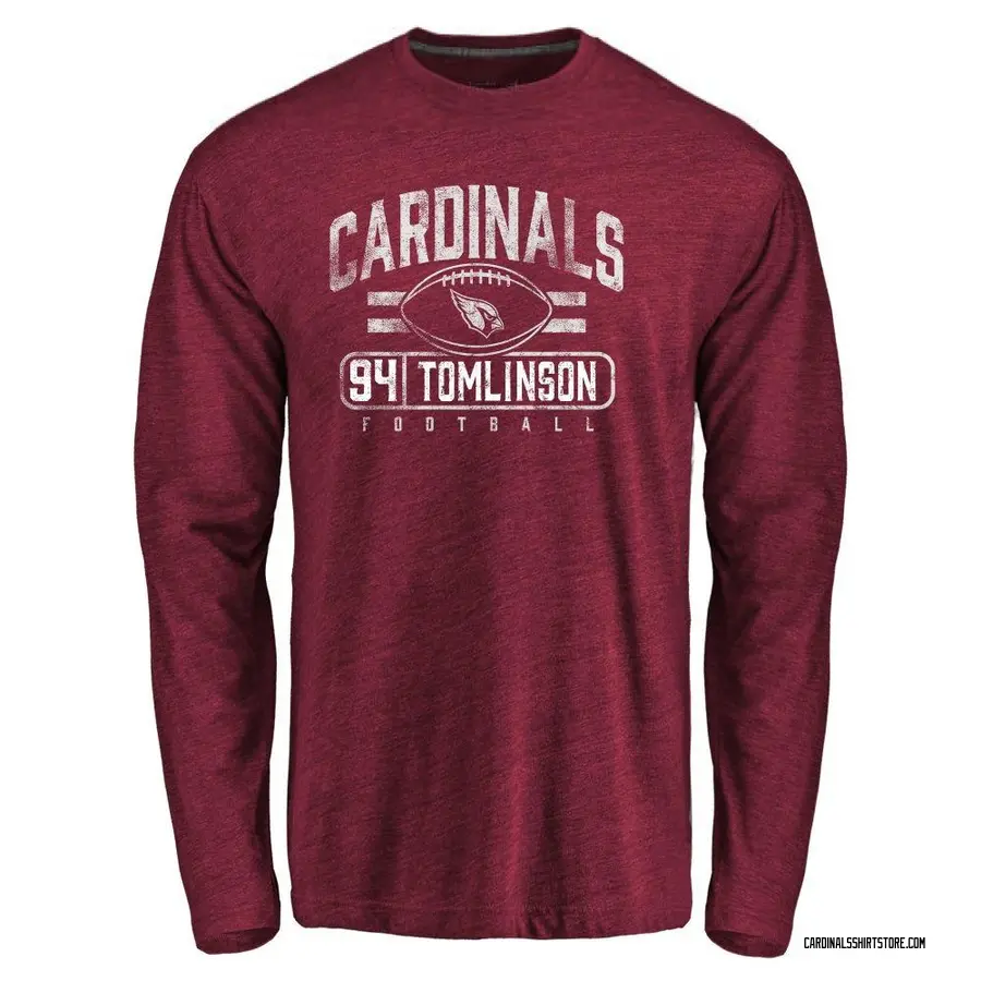 Men's Dalvin Tomlinson Arizona Cardinals Flanker Tri-Blend Long Sleeve T-Shirt - Garnet