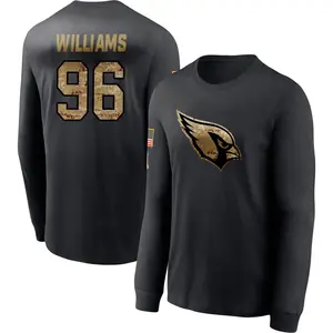Men's Damonic Williams Arizona Cardinals Black 2020 Salute To Service Sideline Performance Long Sleeve T-Shirt