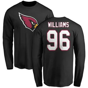 Men's Damonic Williams Arizona Cardinals Name & Number Logo Long Sleeve T-Shirt - Black