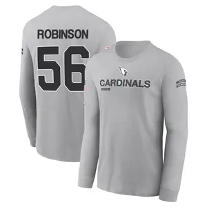 Men's Darius Robinson Arizona Cardinals Gray 2024 Salute to Service Long Sleeve T-Shirt