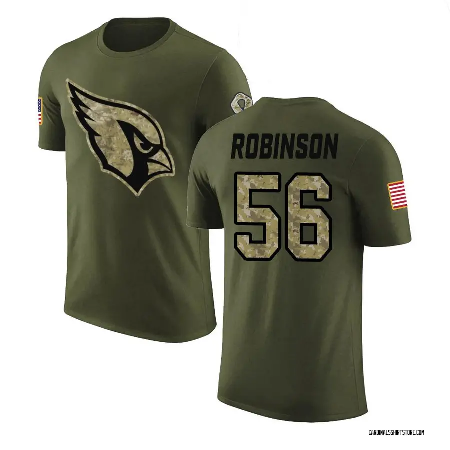 Men's Darius Robinson Arizona Cardinals Olive Salute to Service Legend T-Shirt