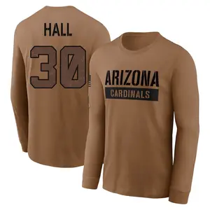 Men's Darren Hall Arizona Cardinals Brown 2023 Salute To Service Long Sleeve T-Shirt