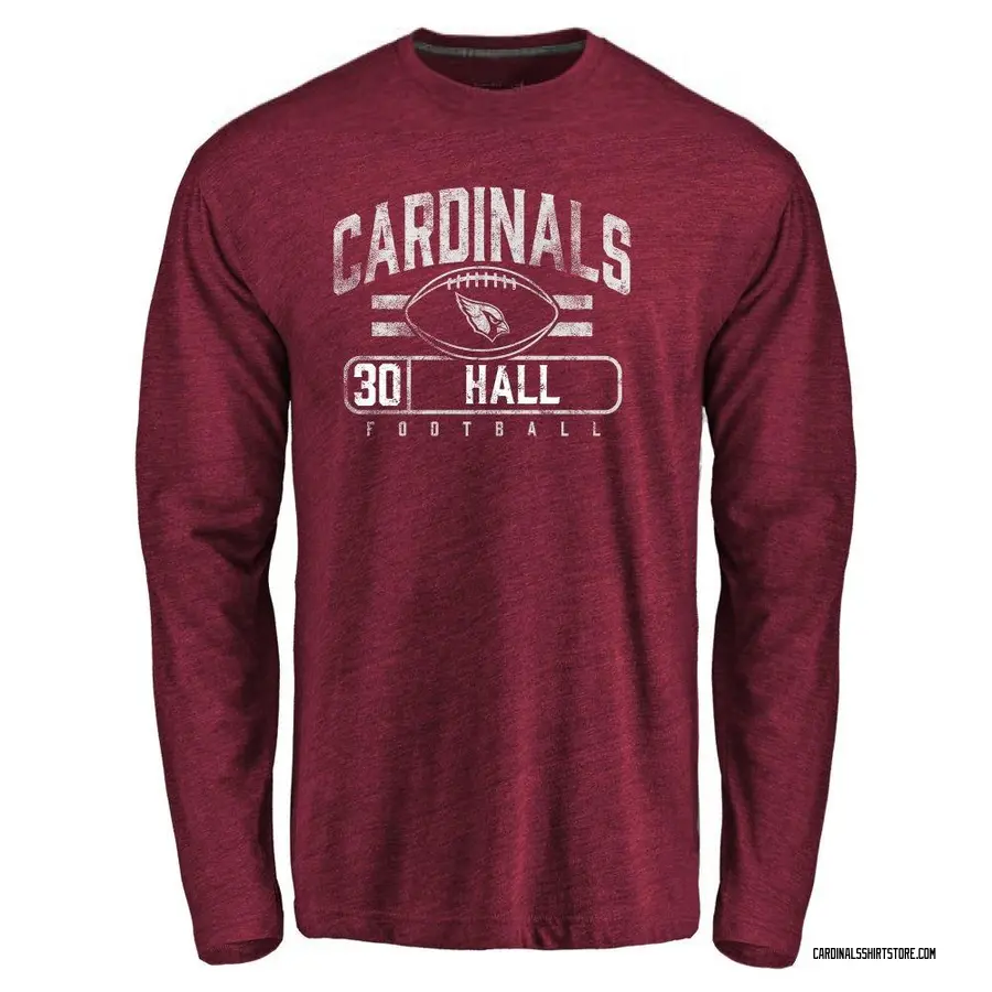 Men's Darren Hall Arizona Cardinals Flanker Tri-Blend Long Sleeve T-Shirt - Garnet