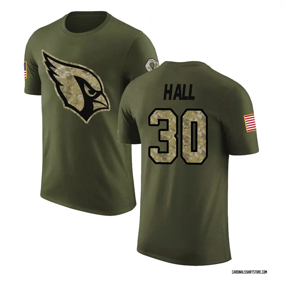 Men's Darren Hall Arizona Cardinals Olive Salute to Service Legend T-Shirt