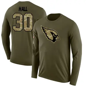 Men's Darren Hall Arizona Cardinals Salute to Service Sideline Olive Legend Long Sleeve T-Shirt
