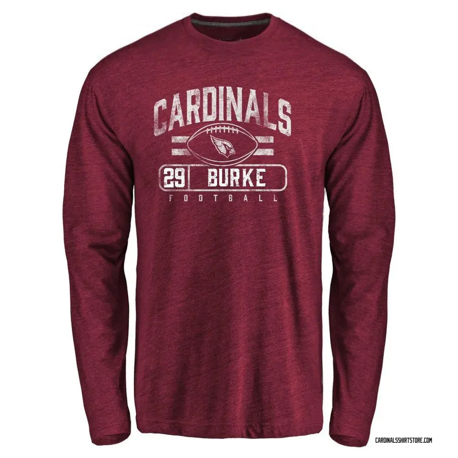 Men's Denzel Burke Arizona Cardinals Flanker Tri-Blend Long Sleeve T-Shirt - Garnet