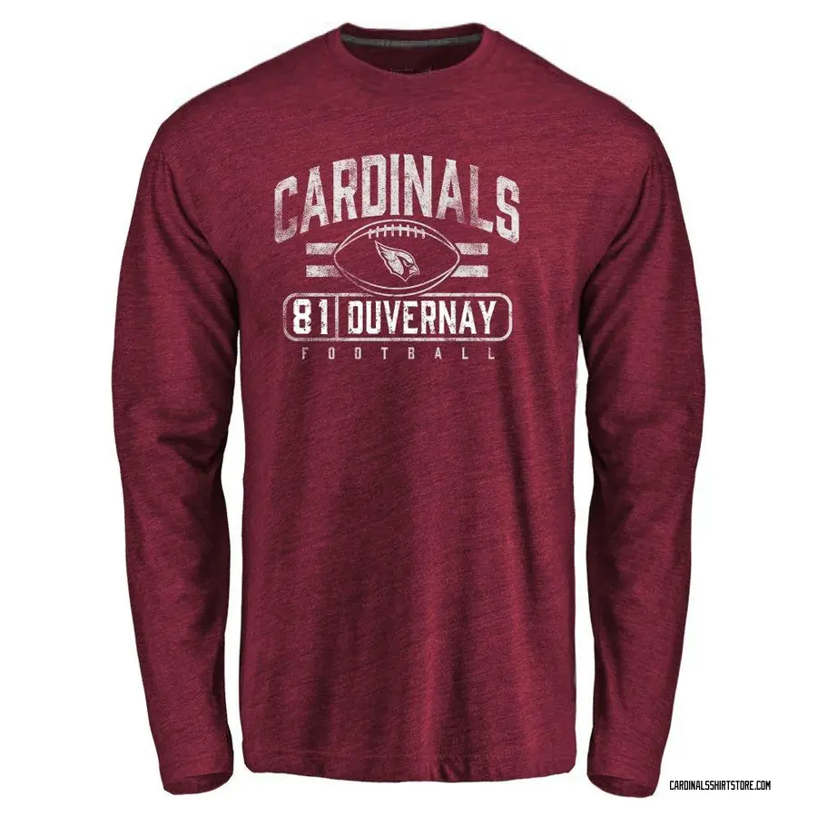 Men's Devin Duvernay Arizona Cardinals Flanker Tri-Blend Long Sleeve T-Shirt - Garnet