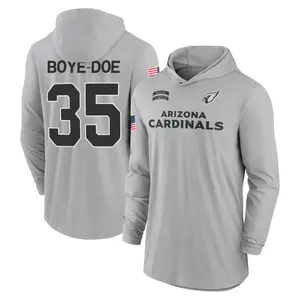 Men's Ekow Boye-Doe Arizona Cardinals Gray 2024 Salute to Service Lightweight Performance Long Sleeve Hooded T-Shirt