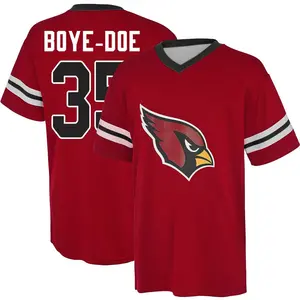 Men's Ekow Boye-Doe Arizona Cardinals Red Name & Number Game Day V-Neck T-Shirt