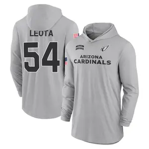 Men's Eku Leota Arizona Cardinals Gray 2024 Salute to Service Lightweight Performance Long Sleeve Hooded T-Shirt