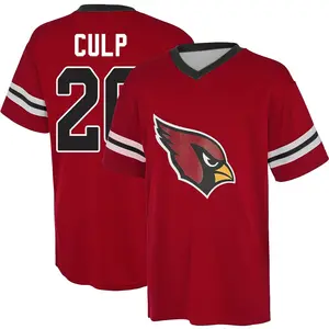 Men's Elijah Culp Arizona Cardinals Red Name & Number Game Day V-Neck T-Shirt