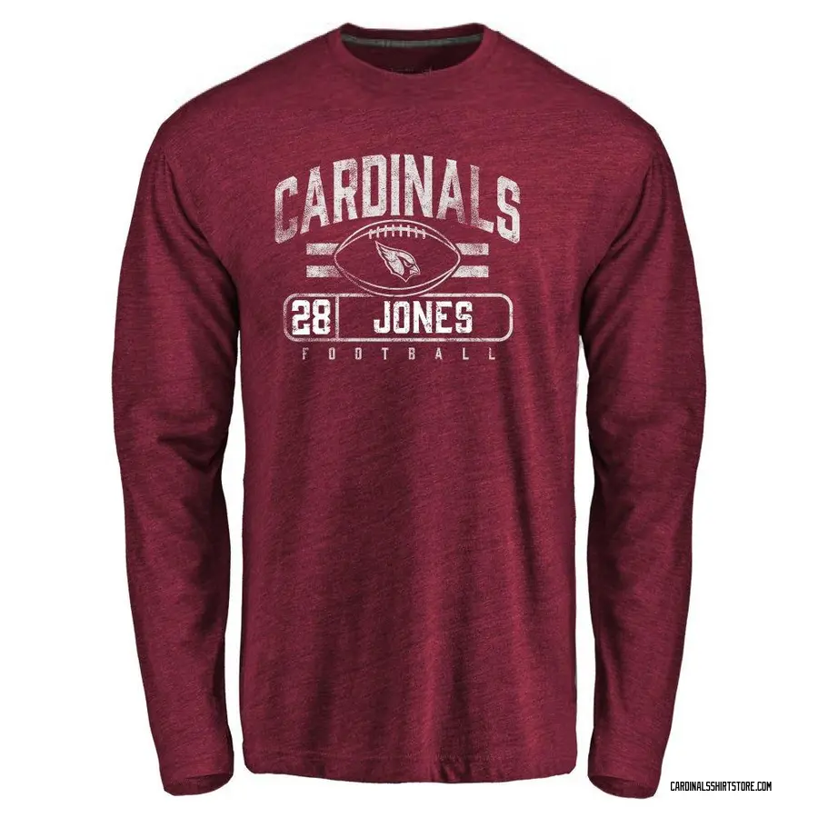 Men's Elijah Jones Arizona Cardinals Flanker Tri-Blend Long Sleeve T-Shirt - Garnet