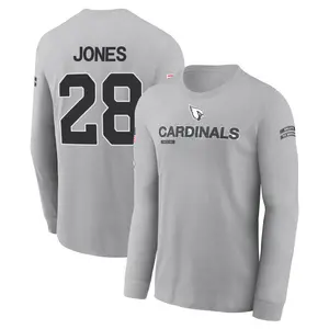 Men's Elijah Jones Arizona Cardinals Gray 2024 Salute to Service Long Sleeve T-Shirt