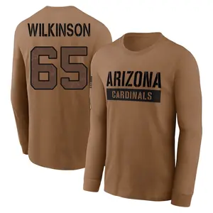 Men's Elijah Wilkinson Arizona Cardinals Brown 2023 Salute To Service Long Sleeve T-Shirt