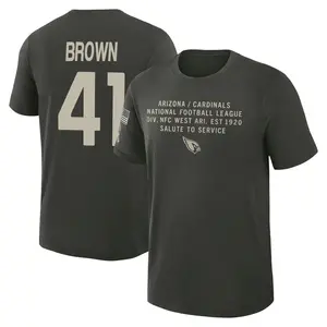 Men's Elliott Brown Arizona Cardinals Dark/Green 2025 Salute to Service Sideline Slub T-Shirt