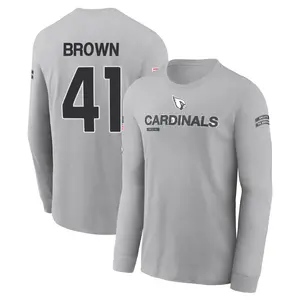 Men's Elliott Brown Arizona Cardinals Gray 2024 Salute to Service Long Sleeve T-Shirt