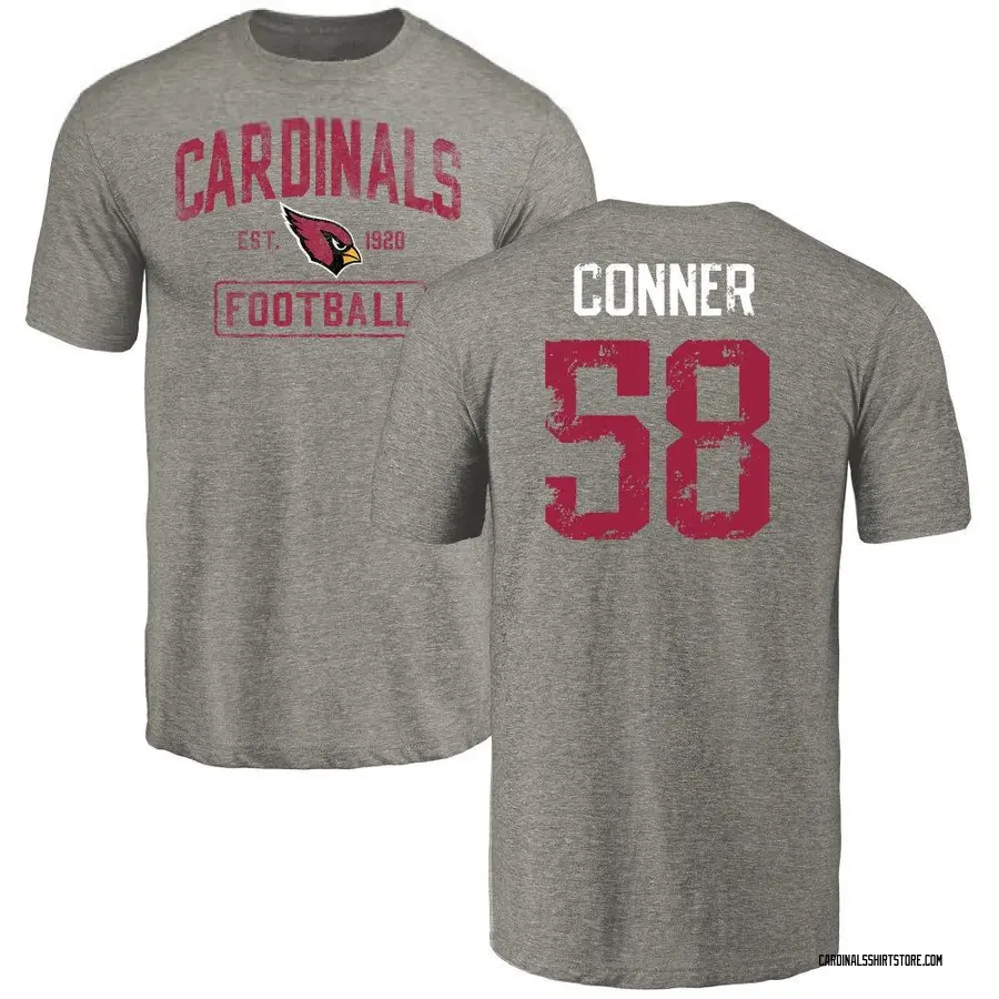 Men's Hayden Conner Arizona Cardinals Gray Distressed Name & Number Tri-Blend T-Shirt