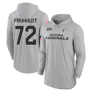 Men's Hjalte Froholdt Arizona Cardinals Gray 2024 Salute to Service Lightweight Performance Long Sleeve Hooded T-Shirt
