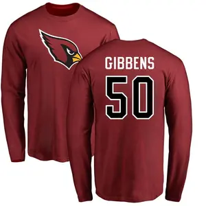 Men's Jack Gibbens Arizona Cardinals Name & Number Logo Long Sleeve T-Shirt - Maroon