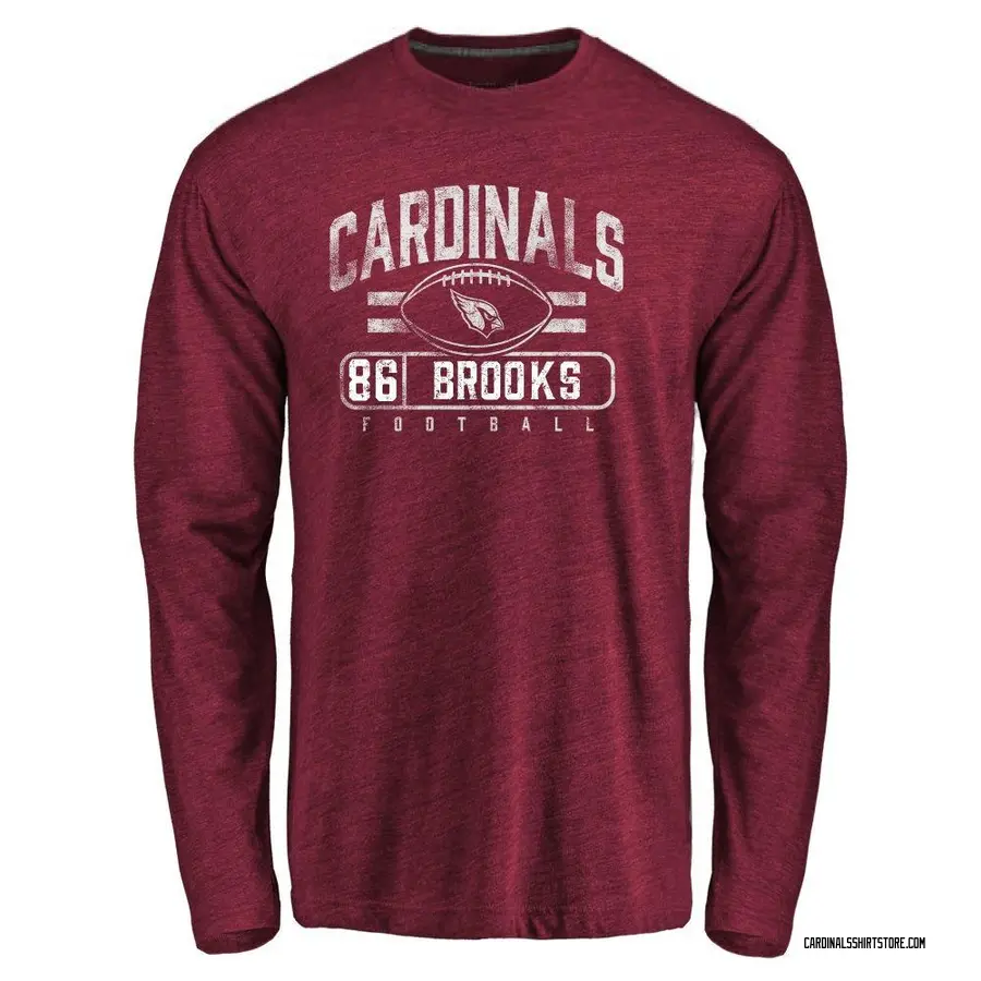 Men's Jalen Brooks Arizona Cardinals Flanker Tri-Blend Long Sleeve T-Shirt - Garnet