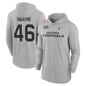 Men's Jameson Geers Arizona Cardinals Gray 2024 Salute to Service Lightweight Performance Long Sleeve Hooded T-Shirt