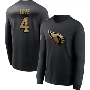Men's Jeremiyah Love Arizona Cardinals Black 2020 Salute To Service Sideline Performance Long Sleeve T-Shirt