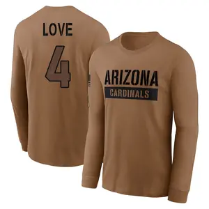 Men's Jeremiyah Love Arizona Cardinals Brown 2023 Salute To Service Long Sleeve T-Shirt