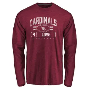 Men's Jeremiyah Love Arizona Cardinals Flanker Tri-Blend Long Sleeve T-Shirt - Garnet