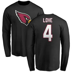 Men's Jeremiyah Love Arizona Cardinals Name & Number Logo Long Sleeve T-Shirt - Black