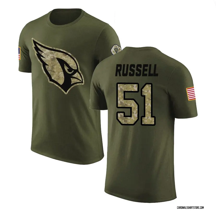 Men's J.J. Russell Arizona Cardinals Olive Salute to Service Legend T-Shirt