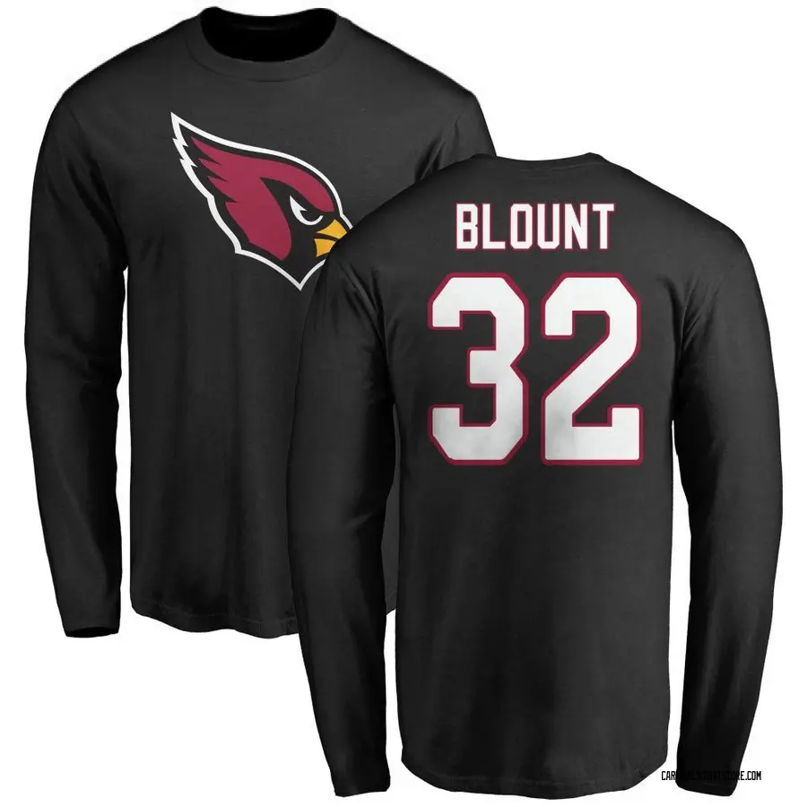 Men's Joey Blount Arizona Cardinals Name & Number Logo Long Sleeve T-Shirt - Black