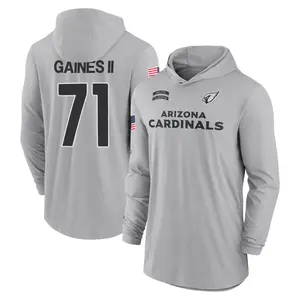 Men's Jon Gaines II Arizona Cardinals Gray 2024 Salute to Service Lightweight Performance Long Sleeve Hooded T-Shirt